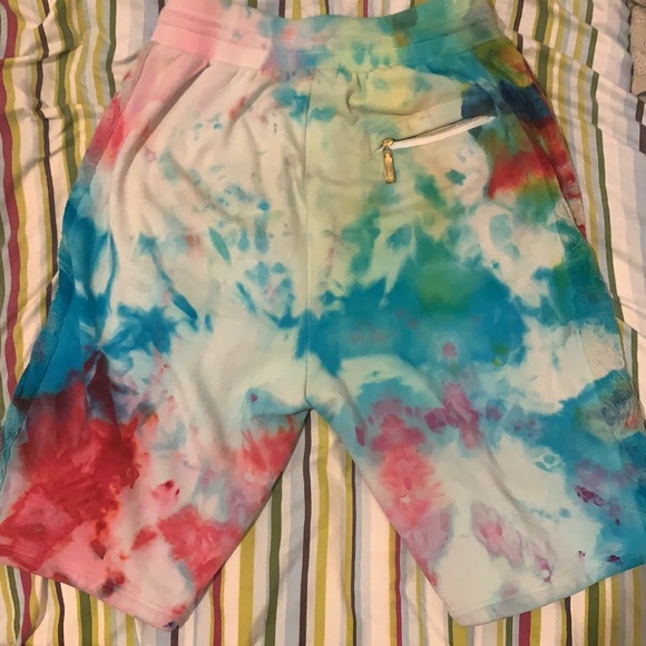 tye dye coogi shorts with knit on side - Picture 3 of 4
